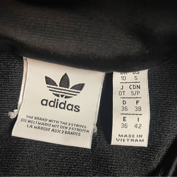 Adidas Women's Cropped Zip Front Jacket Black/White Size Small - Picture 3 of 8